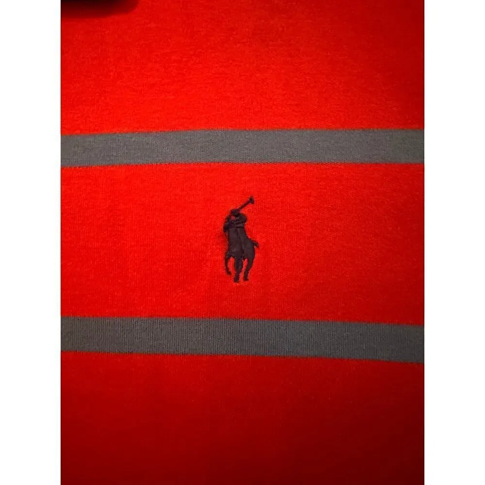 Polo Ralph Lauren Shirt Red Blue Striped Polo Shirt Navy Blue Pony Logo XXL